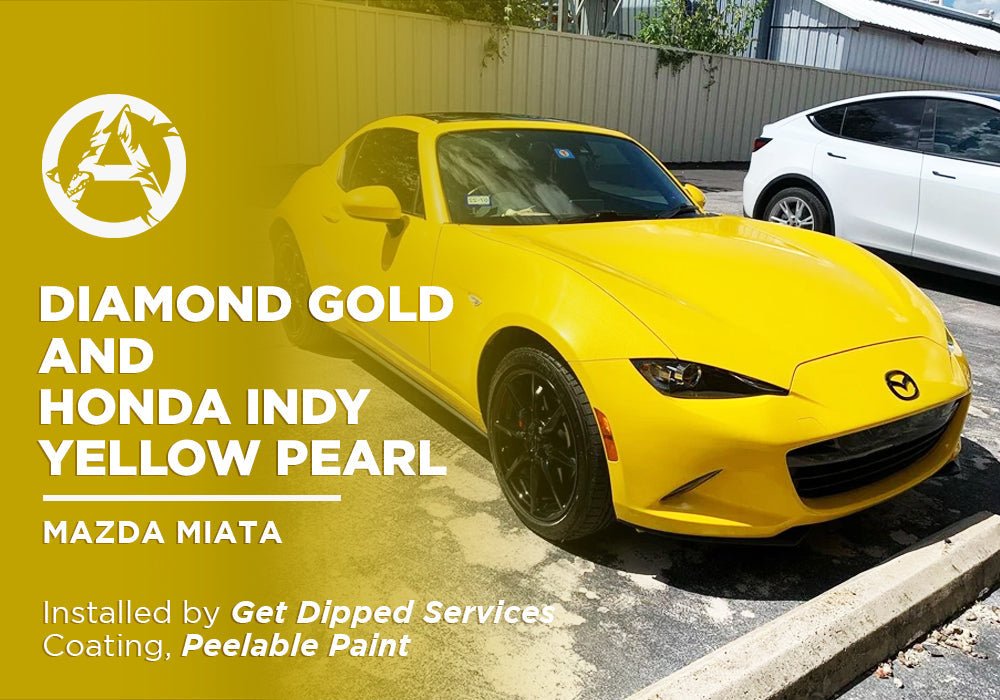 DIAMOND GOLD AND HONDA INDY YELLOW PEARL | PEELABLE PAINT | MAZDA MIATA - Alpha Pigments