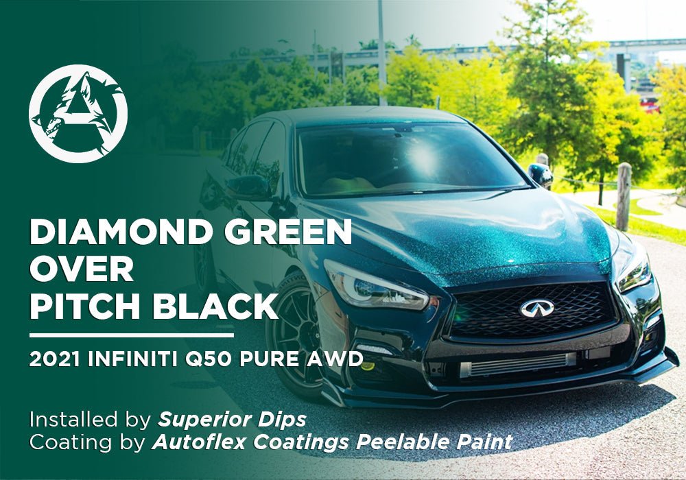 DIAMOND GREEN OVER PITCH BLACK | AUTOFLEX COATINGS | 2021 INFINITI Q50 PURE AWD - Alpha Pigments