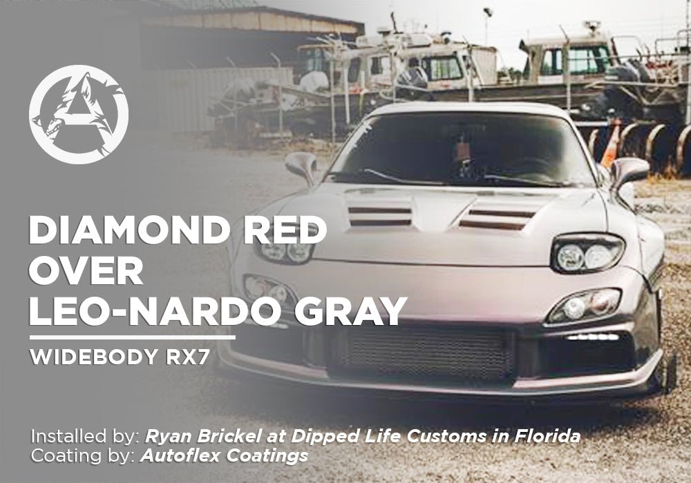 DIAMOND RED OVER LEO-NARDO GRAY | AUTOFLEX COATINGS | WIDEBODY RX7 - Alpha Pigments