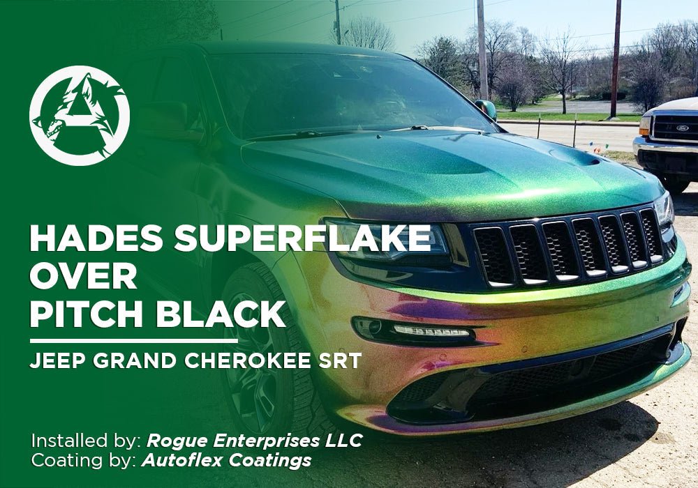 HADES SUPERFLAKE OVER PITCH BLACK | AUTOFLEX COATINGS | PEELABLE PAINT | JEEP GRAND CHEROKEE SRT - Alpha Pigments