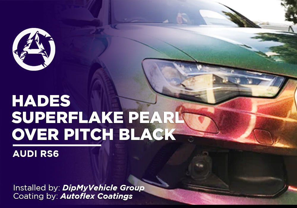 HADES SUPERFLAKE PEARL OVER PITCH BLACK | AUTOFLEX COATINGS | PEELABLE PAINT | AUDI RS6 - Alpha Pigments