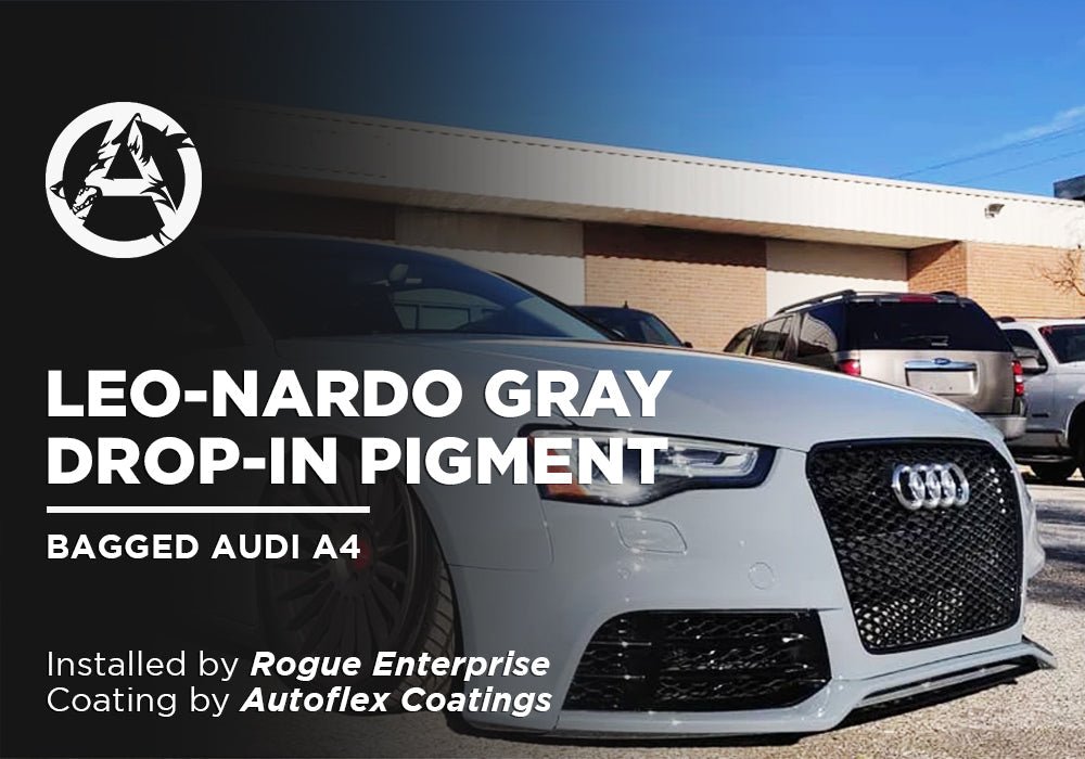 LEO-NARDO GRAY DROP-IN PIGMENT | AUTOFLEX COATINGS | BAGGED AUDI A4 - Alpha Pigments