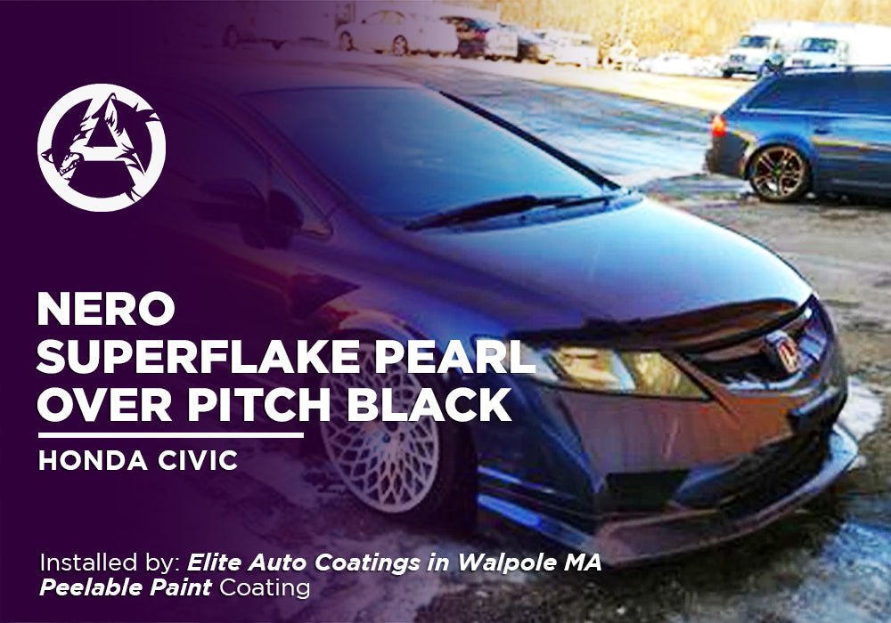 NERO SUPERFLAKE PEARL OVER PITCH BLACK | PEELABLE PAINT | HALO EFX | HONDA CIVIC - Alpha Pigments