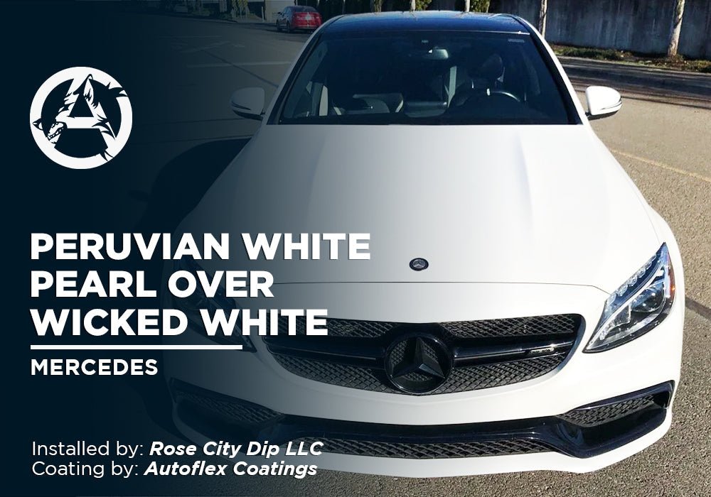 PERUVIAN WHITE PEARL OVER WICKED WHITE | AUTOFLEX COATINGS | PEELABLE PAINT | MERCEDES - Alpha Pigments