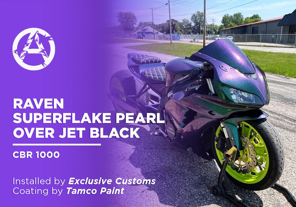 RAVEN SUPERFLAKE PEARL OVER JET BLACK | TAMCO PAINT | CBR 1000 - Alpha Pigments