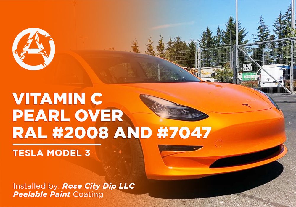 VITAMIN C PEARL OVER RAL #2008 AND #7047 | PEELABLE PAINT | TESLA MODEL 3 - Alpha Pigments