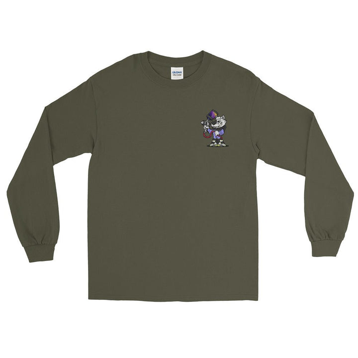 Alpha Pigments | Wolf Painting | Front & Back Men’s Long Sleeve Shirt - Alpha Pigments