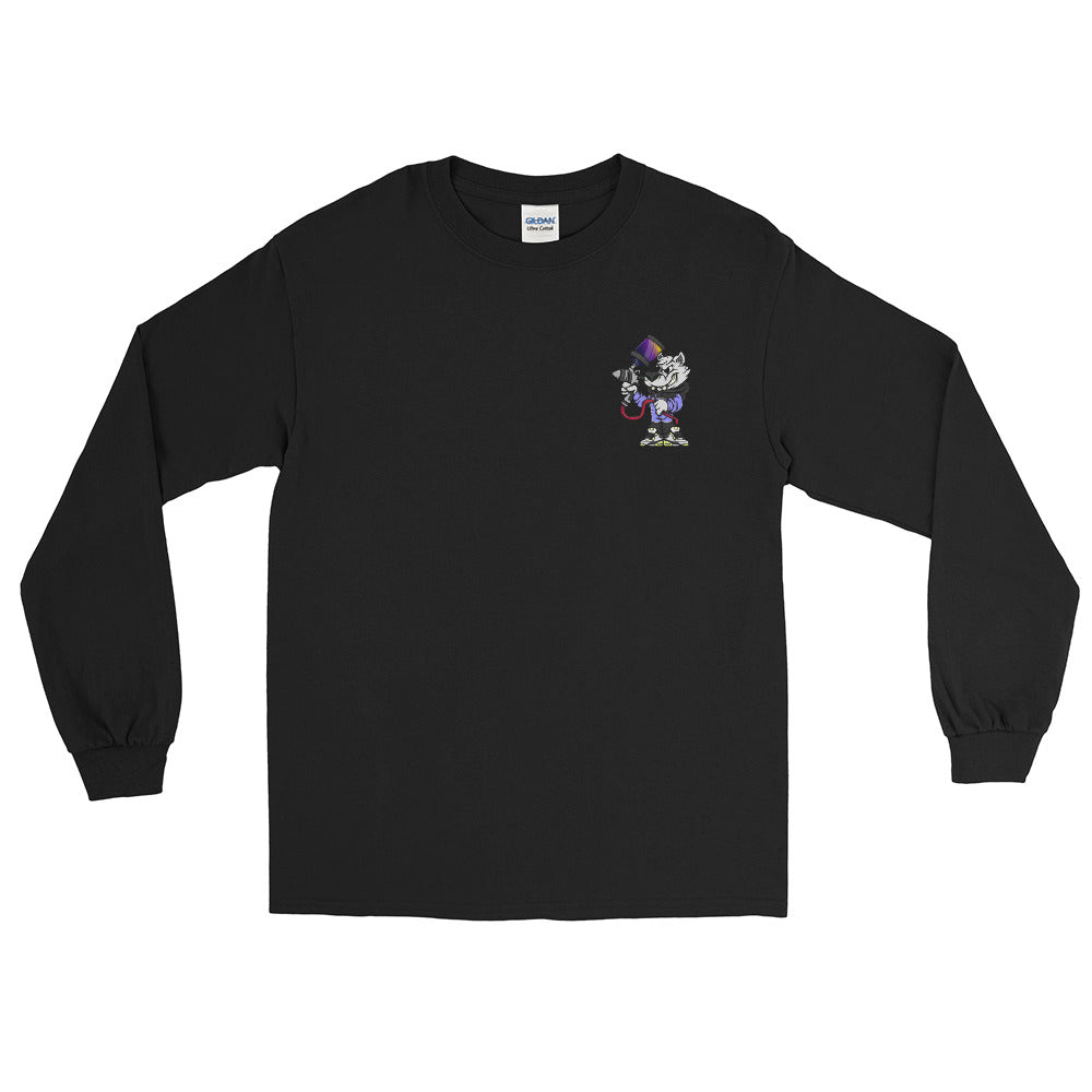 Alpha Pigments | Wolf Painting | Front & Back Men’s Long Sleeve Shirt - Alpha Pigments