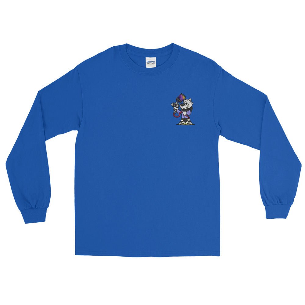 Alpha Pigments | Wolf Painting | Front & Back Men’s Long Sleeve Shirt - Alpha Pigments