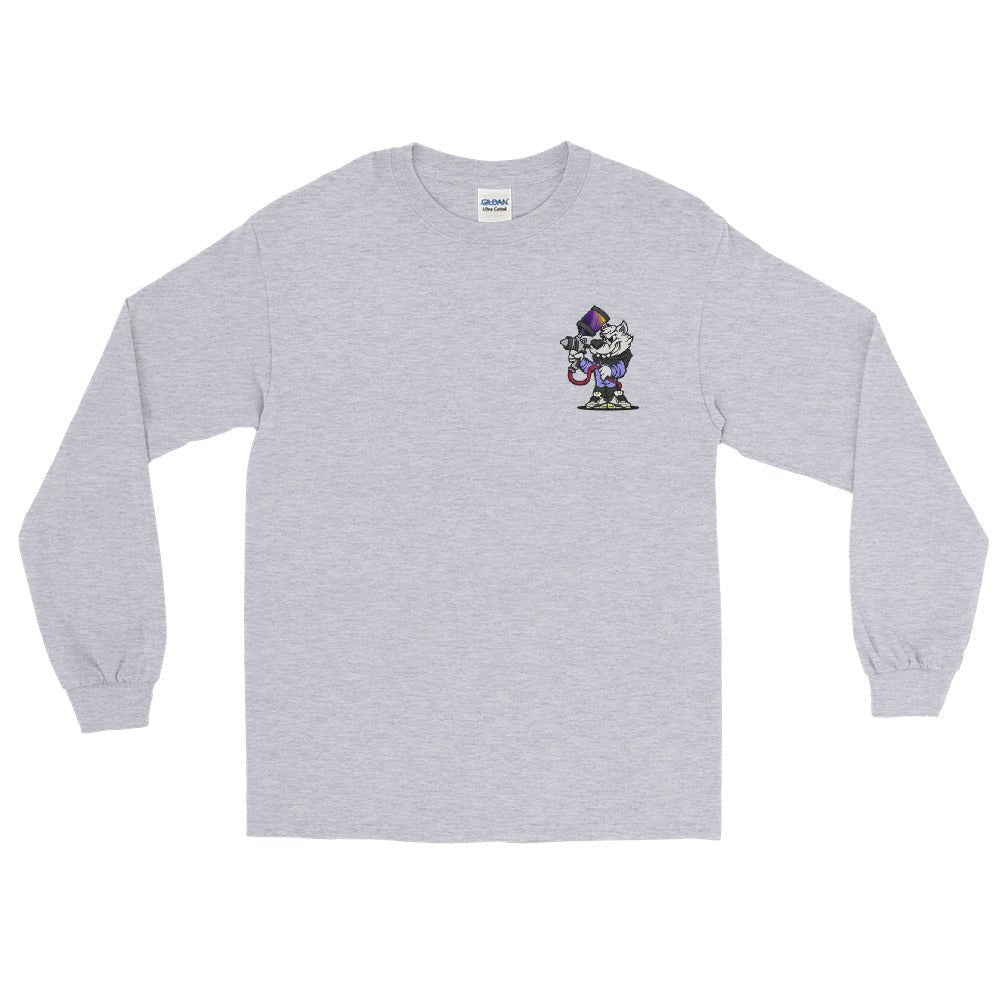 Alpha Pigments | Wolf Painting | Front & Back Men’s Long Sleeve Shirt - Alpha Pigments