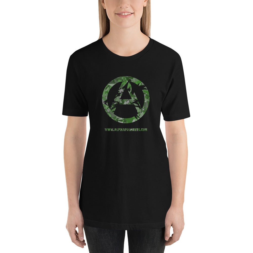 Short-Sleeve Unisex Green Camo T-Shirt - Alpha Pigments