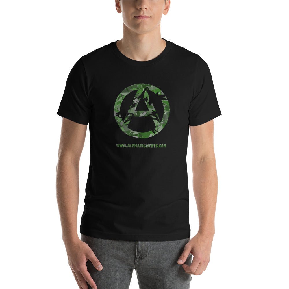 Short-Sleeve Unisex Green Camo T-Shirt - Alpha Pigments