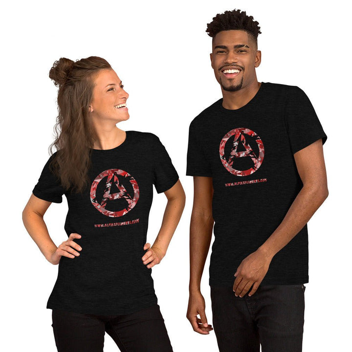 Short-Sleeve Unisex Red Camo T-Shirt - Alpha Pigments