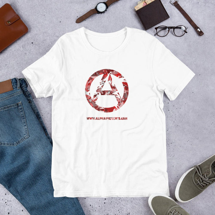 Short-Sleeve Unisex Red Camo T-Shirt - Alpha Pigments