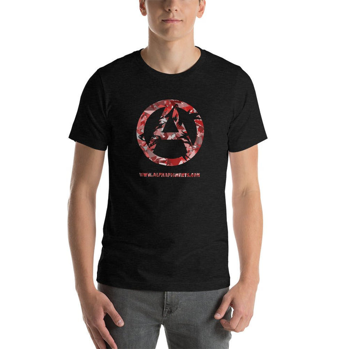 Short-Sleeve Unisex Red Camo T-Shirt - Alpha Pigments