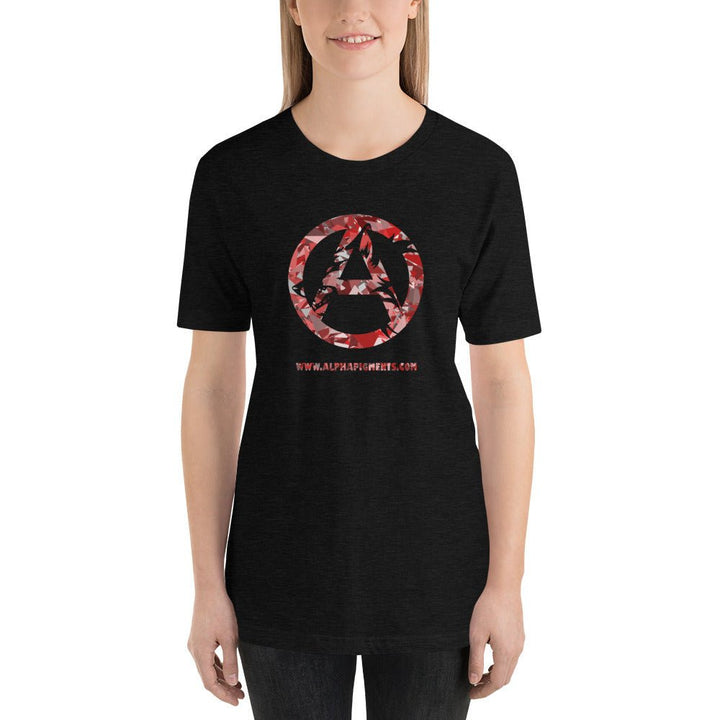 Short-Sleeve Unisex Red Camo T-Shirt - Alpha Pigments