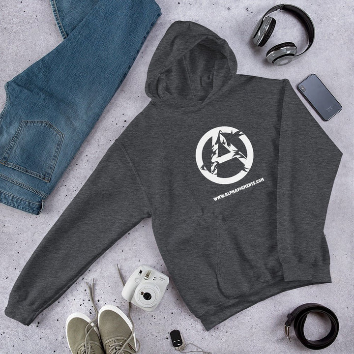 Unisex White Wolf Logo Hoodie - Alpha Pigments - Tamco Paint - DIY Epoxy - Autoflex Coatings