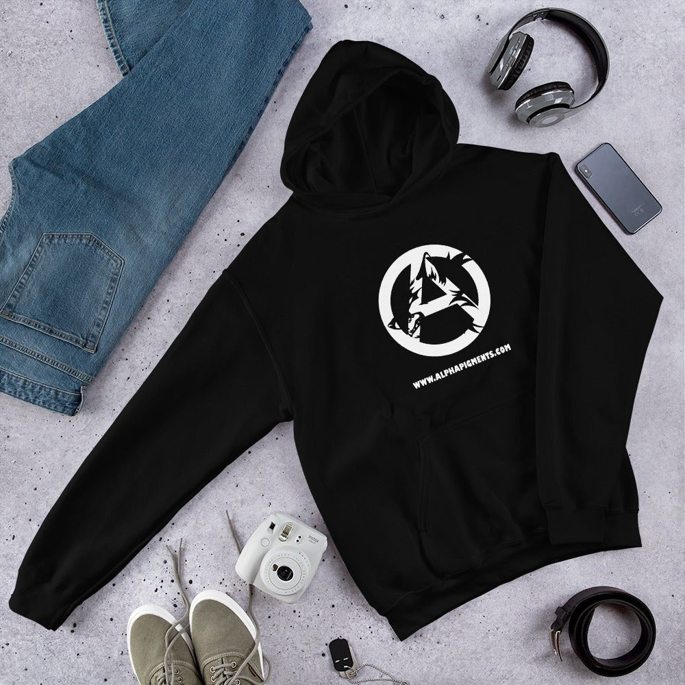 Unisex White Wolf Logo Hoodie - Alpha Pigments - Tamco Paint - DIY Epoxy - Autoflex Coatings