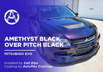 AMETHYST BLACK OVER PITCH BLACK | AUTOFLEX COATINGS | MITSUBISHI EVO