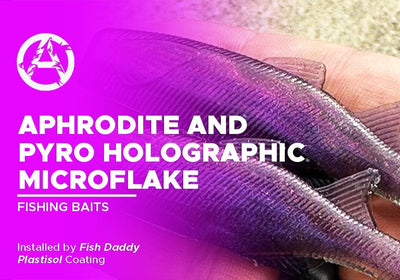 APHRODITE AND PYRO HOLOGRAPHIC MICROFLAKE | PLASTISOL | FISHING BAITS