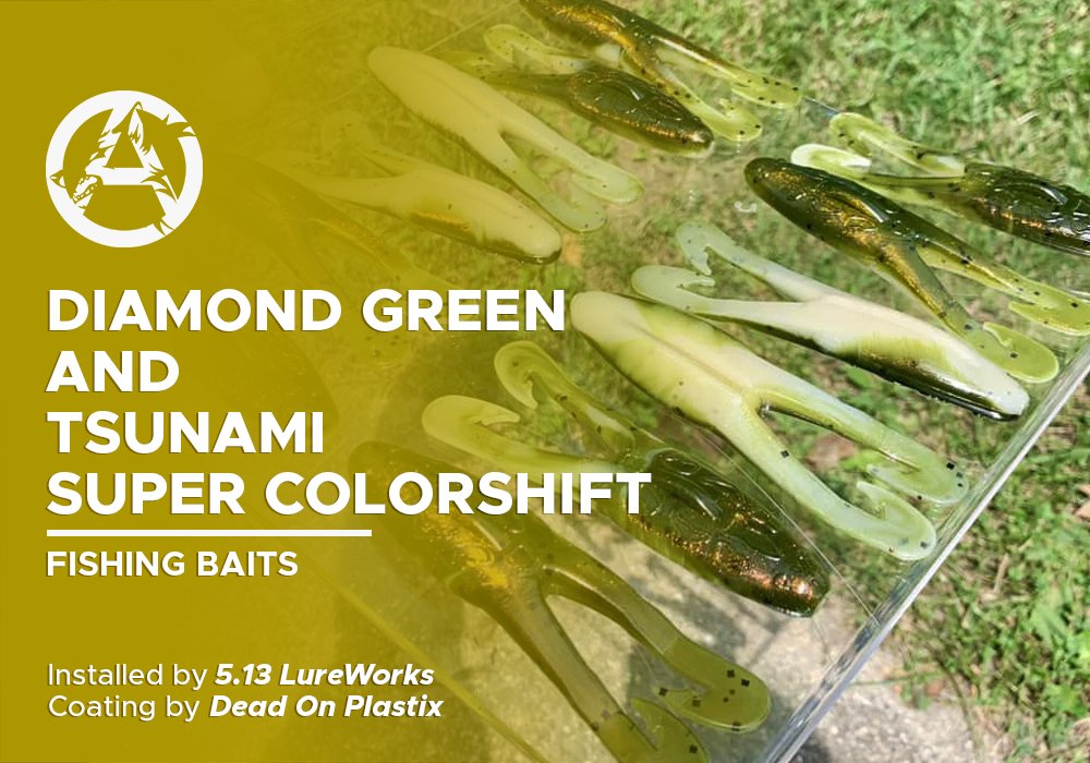 DIAMOND GREEN AND TSUNAMI SUPER COLORSHIFT  | DEAD ON PLASTIX | FISHING BAITS - Alpha Pigments