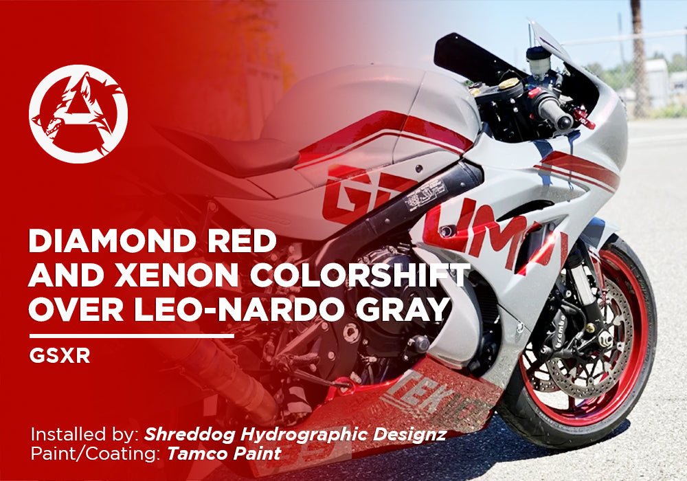 DIAMOND RED AND XENON COLORSHIFT OVER LEO-NARDO GRAY | TAMCO PAINT | GSXR - Alpha Pigments