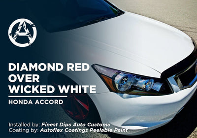 DIAMOND RED OVER WICKED WHITE | AUTOFLEX COATINGS | PEELABLE PAINT | HONDA ACCORD