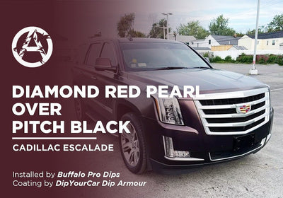 DIAMOND RED PEARL OVER PITCH BLACK | DIPYOURCAR | CADILLAC ESCALADE