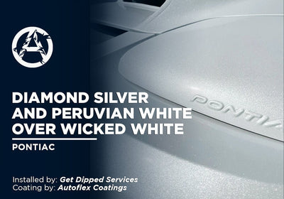 DIAMOND SILVER AND PERUVIAN WHITE OVER WICKED WHITE | AUTOFLEX COATINGS | PONTIAC