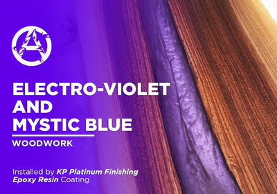 ELECTRO-VIOLET AND MYSTIC BLUE | EPOXY RESIN | WOODWORK