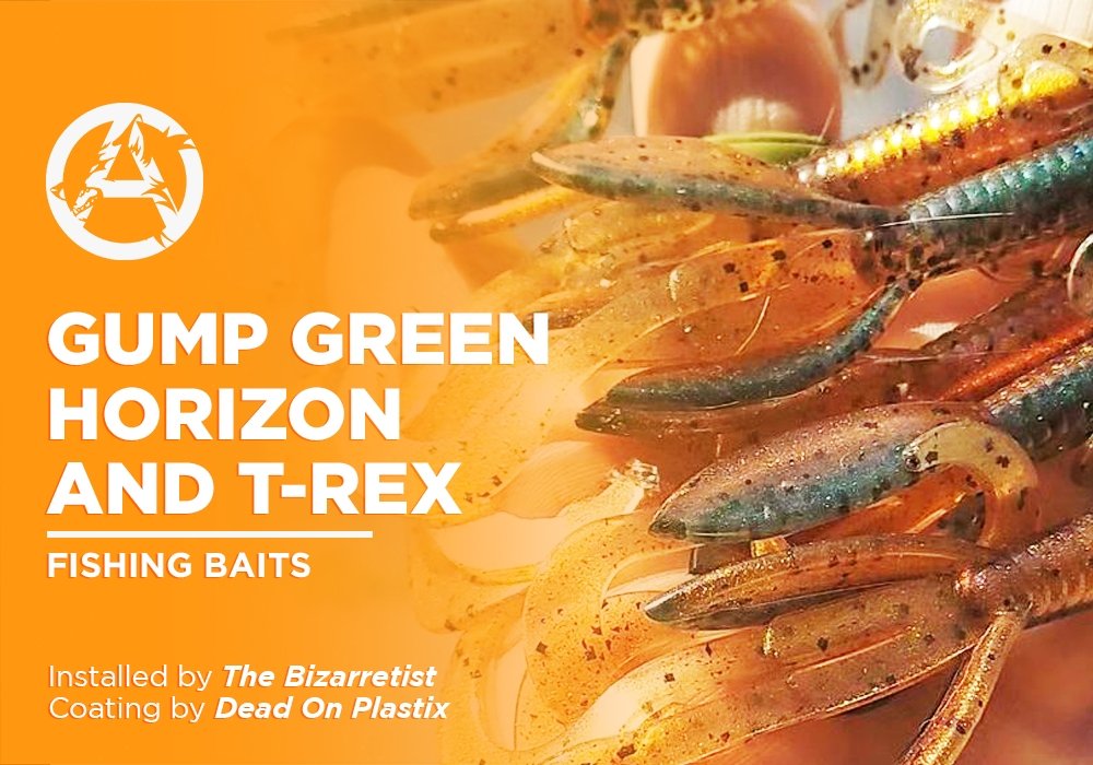 GUMP GREEN, HORIZON, AND T-REX | DEAD ON PLASTIX | FISHING BAITS - Alpha Pigments