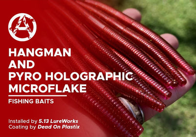 HANGMAN AND PYRO HOLOGRAPHIC MICROFLAKE | DEAD ON PLASTIX| FISHING BAITS