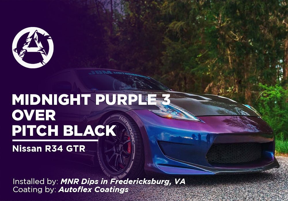 MIDNIGHT PURPLE 3 OVER PITCH BLACK | AUTOFLEX COATINGS | PEELABLE PAINT - Alpha Pigments