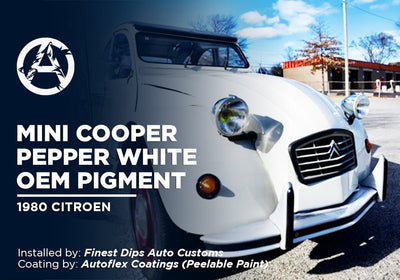 MINI COOPER "PEPPER WHITE" OEM PIGMENT | AUTOFLEX COATINGS | PEELABLE PAINT | 1980 CITROEN
