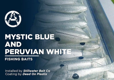 MYSTIC BLUE AND PERUVIAN WHITE  | DEAD ON PLASTIX | FISHING BAITS