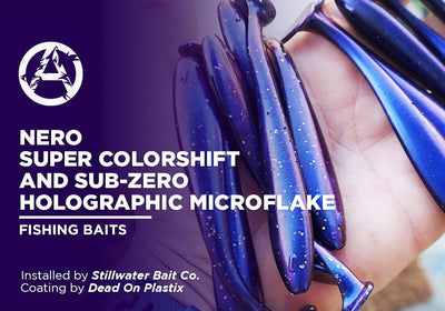 NERO SUPER COLORSHIFT AND SUB-ZERO HOLOGRAPHIC MICROFLAKE | DEAD ON PLASTIX | FISHING BAITS