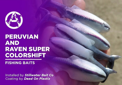 PERUVIAN AND RAVEN SUPER COLORSHIFT | DEAD ON PLASTIX | FISHING BAITS