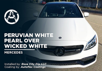PERUVIAN WHITE PEARL OVER WICKED WHITE | AUTOFLEX COATINGS | PEELABLE PAINT | MERCEDES