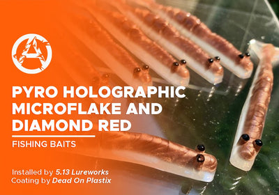 PYRO HOLOGRAPHIC MICROFLAKE AND DIAMOND RED  | DEAD ON PLASTIX | FISHING BAITS