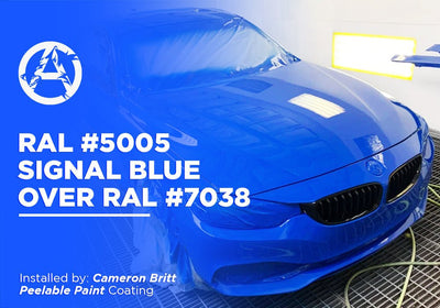 RAL #5005 SIGNAL BLUE  OVER RAL #7038 | PEELABLE PAINT | AUTO PAINT