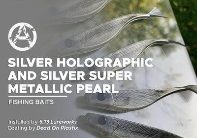 SILVER HOLOGRAPHIC AND SILVER SUPER METALLIC PEARL | DEAD ON PLASTIX | FISHING BAITS