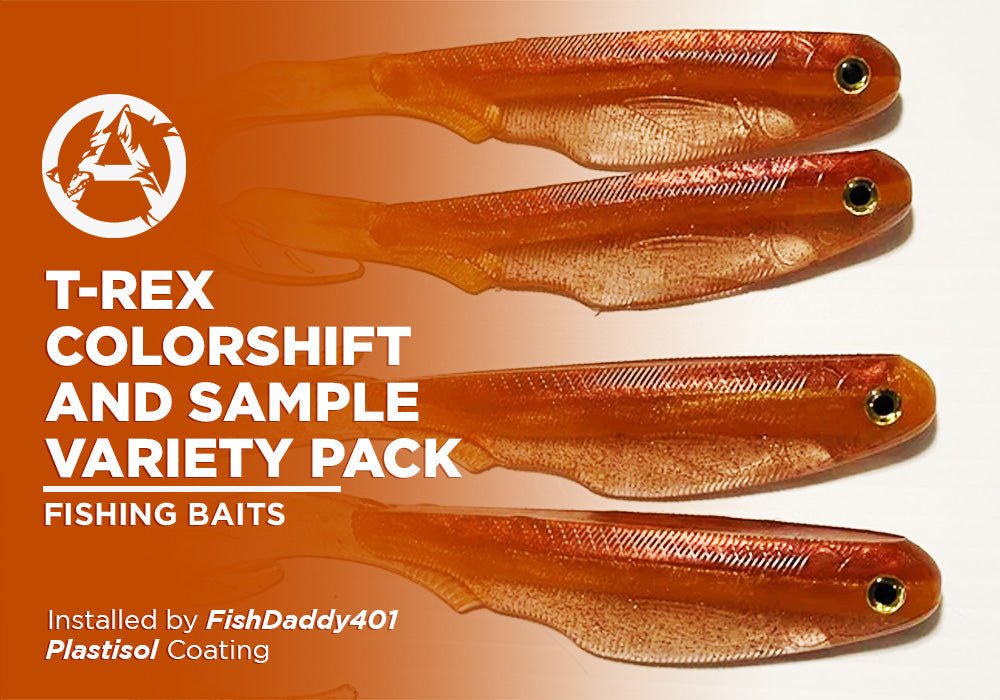 T-REX COLORSHIFT AND SAMPLE VARIETY PACK | PLASTISOL | FISHING BAITS - Alpha Pigments