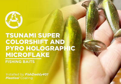 TSUNAMI SUPER COLORSHIFT AND PYRO HOLOGRAPHIC MICROFLAKE | PLASTISOL | FISHING BAITS
