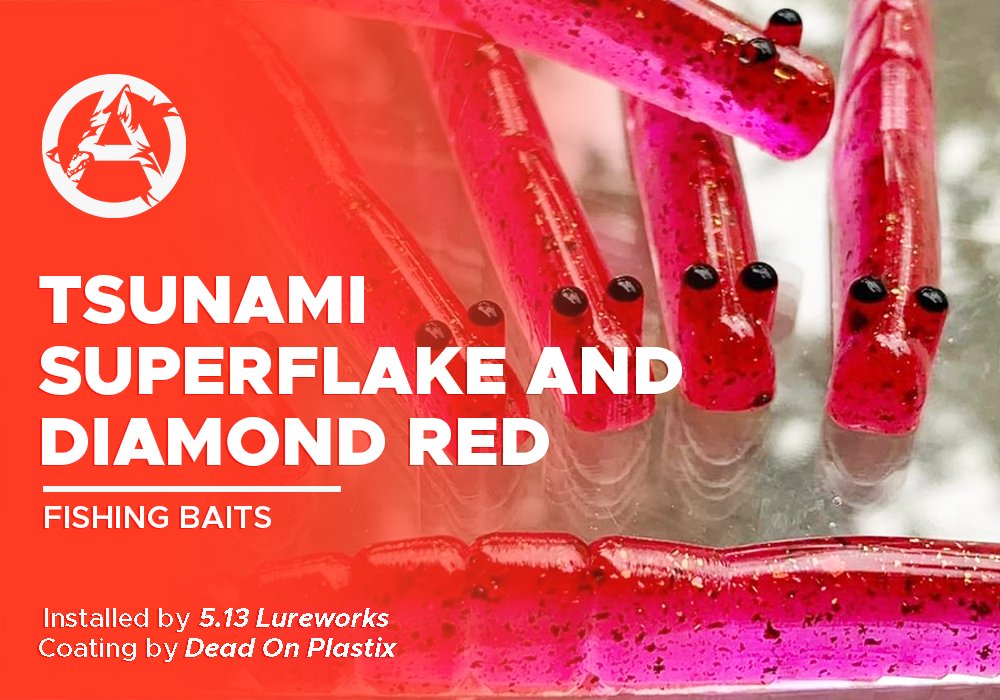 TSUNAMI SUPERFLAKE AND DIAMOND RED | DEAD ON PLASTIX | FISHING BAITS - Alpha Pigments