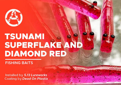 TSUNAMI SUPERFLAKE AND DIAMOND RED | DEAD ON PLASTIX | FISHING BAITS
