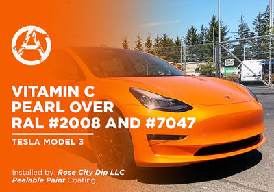 VITAMIN C PEARL OVER RAL #2008 AND #7047 | PEELABLE PAINT | TESLA MODEL 3