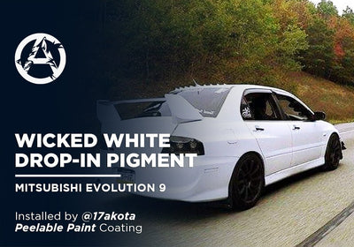 WICKED WHITE DROP-IN PIGMENT | PEELABLE PAINT | MITSUBISHI EVOLUTION 9