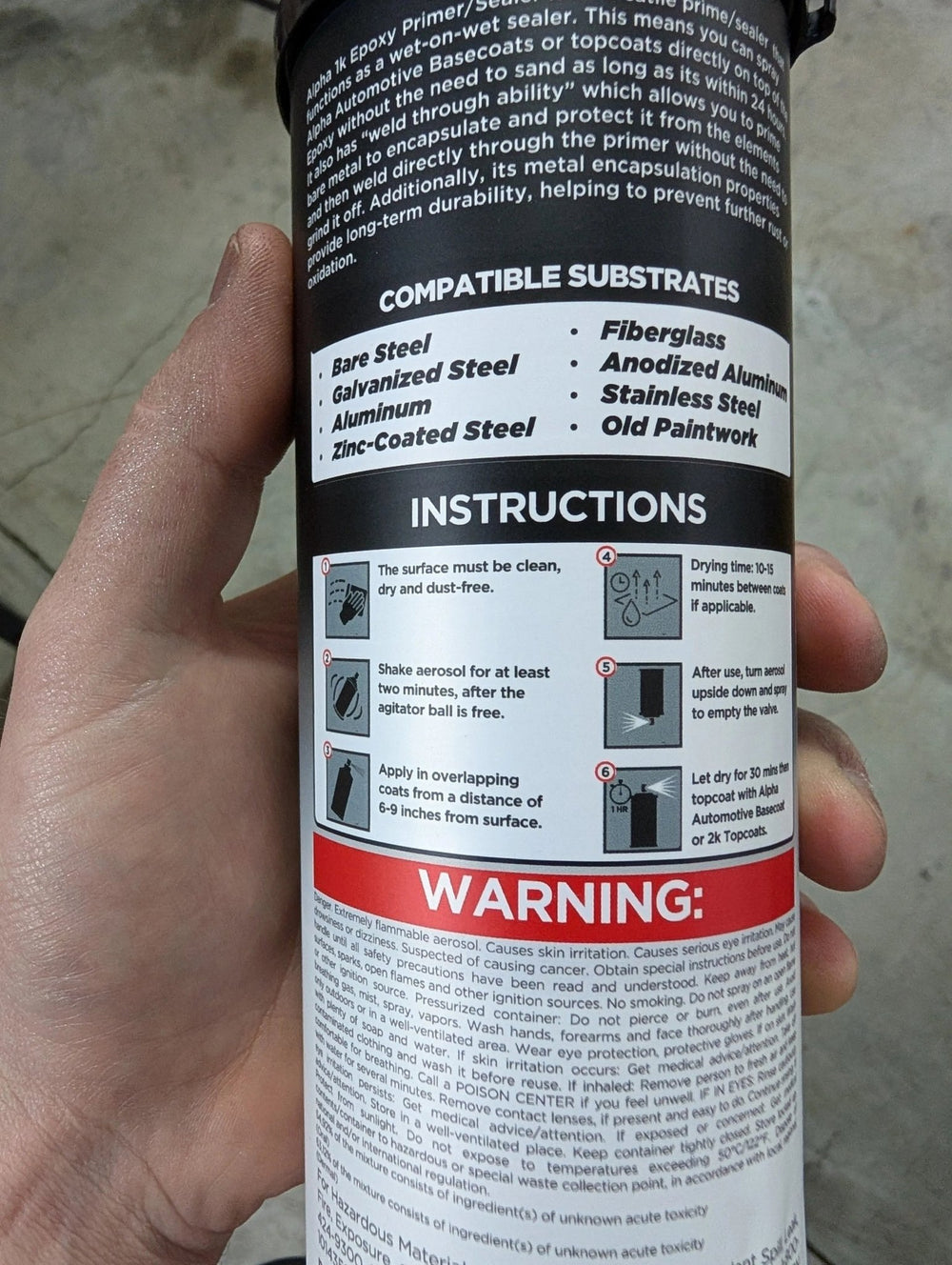 Epoxy Primer & Sealer Spray Can 1k - Alpha Pigments