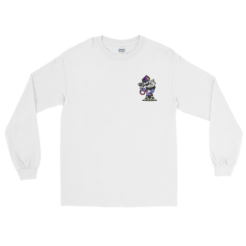 Alpha Pigments | Wolf Painting | Front & Back Men’s Long Sleeve Shirt - Alpha Pigments