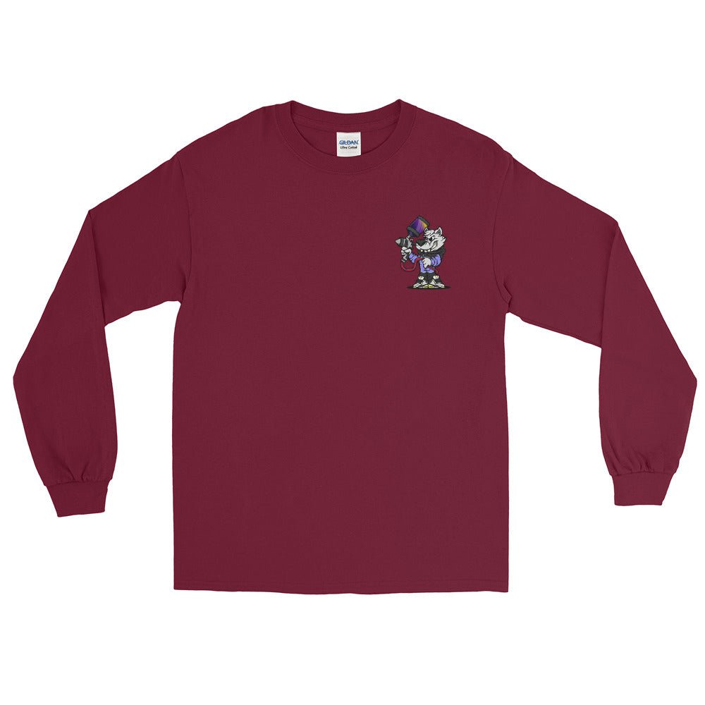 Alpha Pigments | Wolf Painting | Front & Back Men’s Long Sleeve Shirt - Alpha Pigments